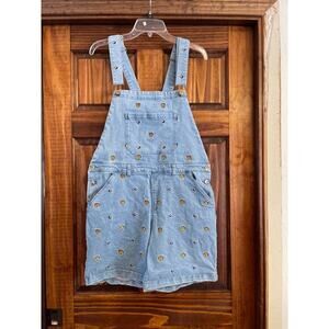 Disney Winnie the Pooh and honeybee embroidered overall shorts size 2X